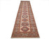 12 Feet Beige Kazak Afghan Hand Knotted Wool Runner Rug